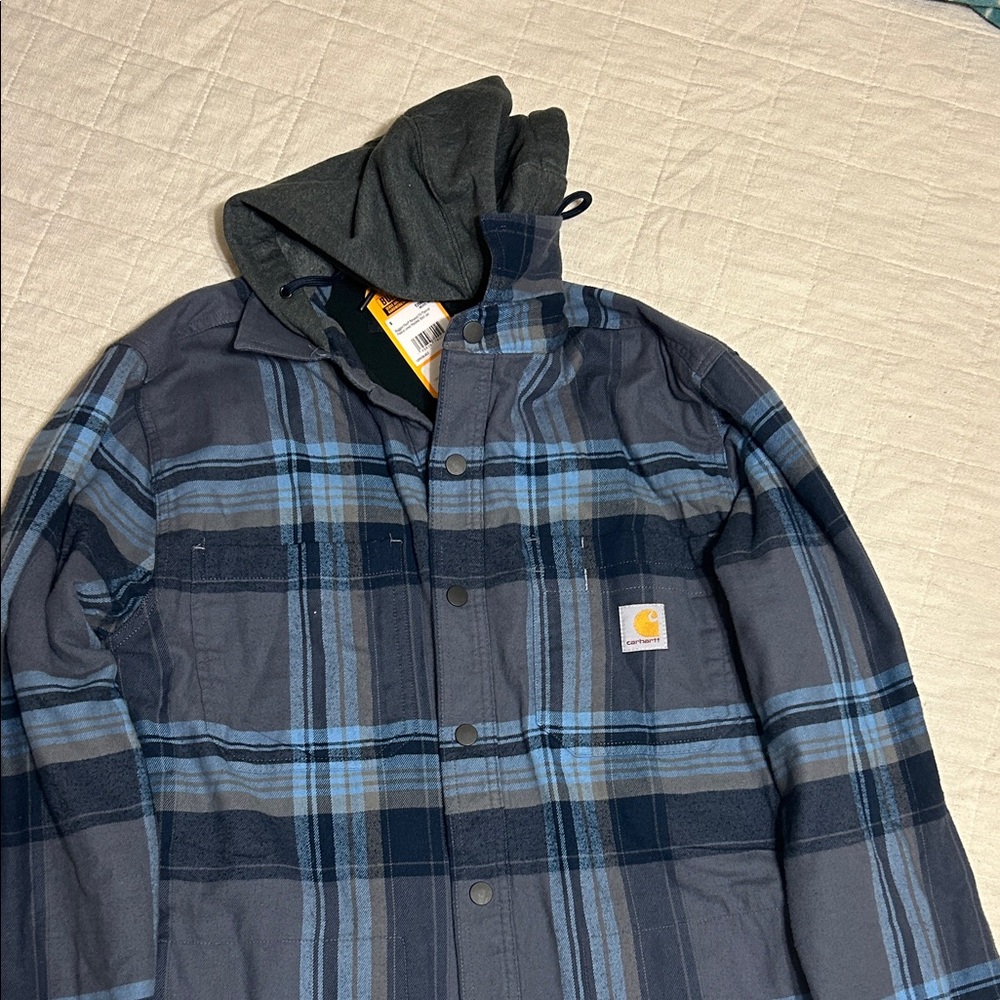 Carhartt Navy and Light Blue Checkered Jacket